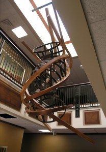 Bridge 2006 15 x 10 x 5 feet Mahogany, Maple, Steel, Bronze, and Brass Group One building lobby, Eagle, ID